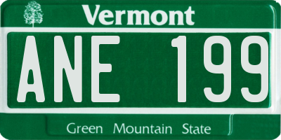 VT license plate ANE199