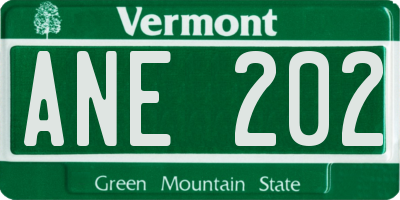 VT license plate ANE202