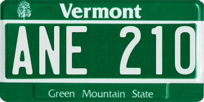 VT license plate ANE210