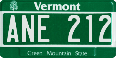 VT license plate ANE212