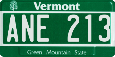 VT license plate ANE213