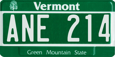 VT license plate ANE214