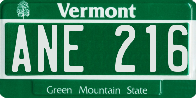 VT license plate ANE216