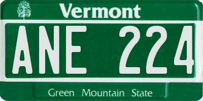 VT license plate ANE224