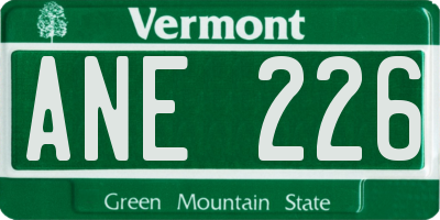 VT license plate ANE226