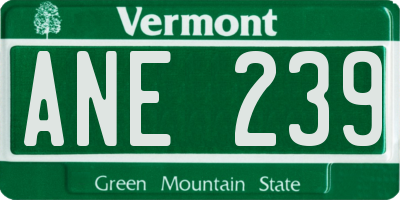 VT license plate ANE239