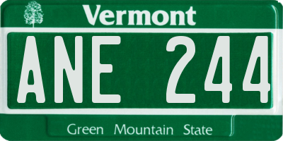 VT license plate ANE244