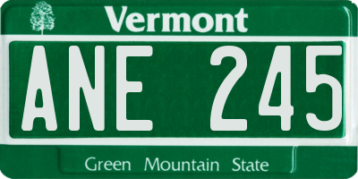 VT license plate ANE245