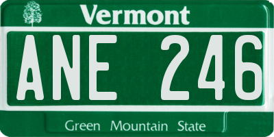 VT license plate ANE246
