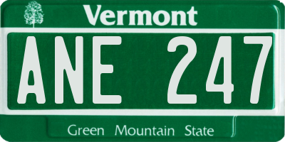 VT license plate ANE247