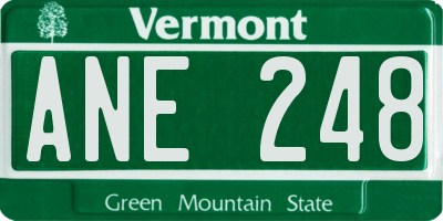 VT license plate ANE248