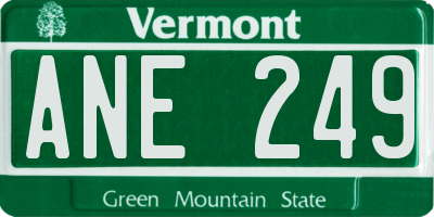 VT license plate ANE249