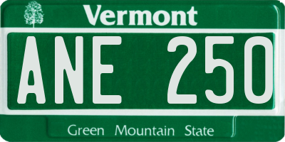 VT license plate ANE250