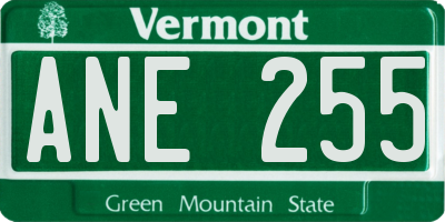 VT license plate ANE255