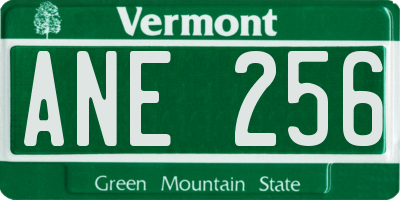 VT license plate ANE256