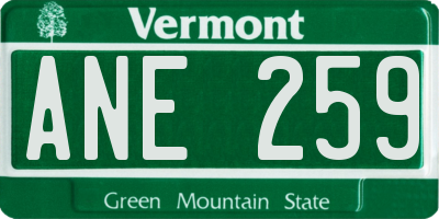 VT license plate ANE259