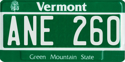 VT license plate ANE260