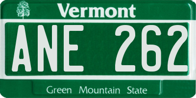 VT license plate ANE262