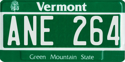 VT license plate ANE264