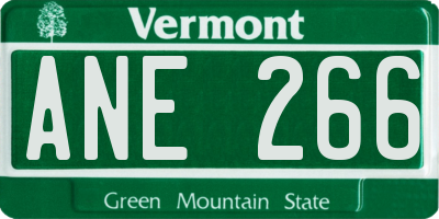 VT license plate ANE266