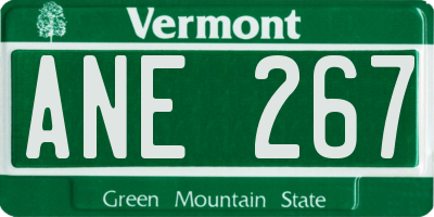 VT license plate ANE267