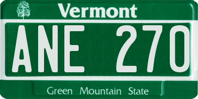 VT license plate ANE270