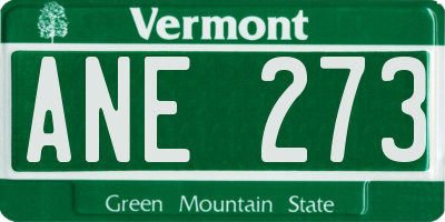 VT license plate ANE273