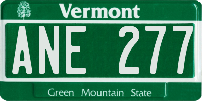 VT license plate ANE277