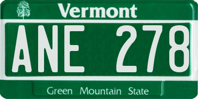 VT license plate ANE278