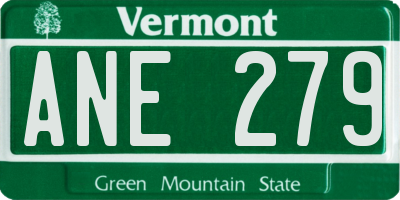 VT license plate ANE279