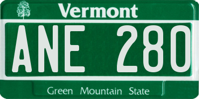 VT license plate ANE280