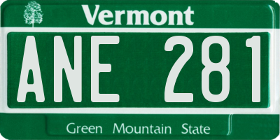 VT license plate ANE281