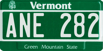 VT license plate ANE282