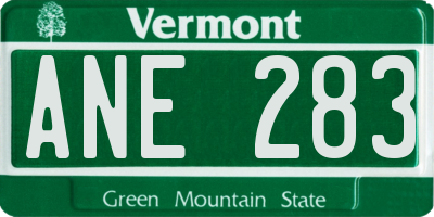 VT license plate ANE283