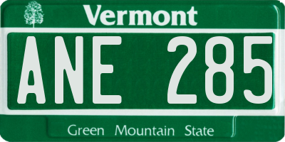 VT license plate ANE285