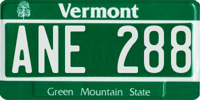 VT license plate ANE288