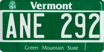 VT license plate ANE292