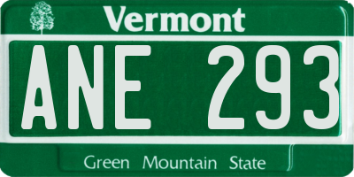 VT license plate ANE293