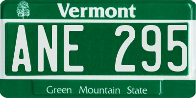 VT license plate ANE295