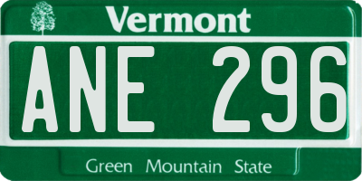 VT license plate ANE296