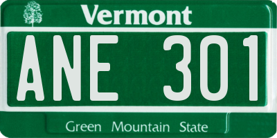 VT license plate ANE301