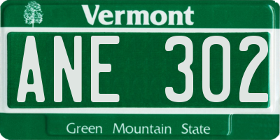 VT license plate ANE302