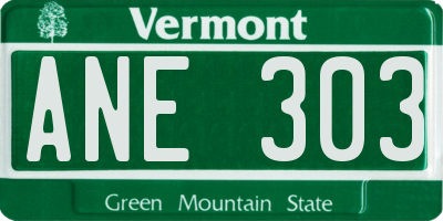 VT license plate ANE303