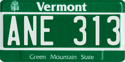 VT license plate ANE313