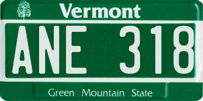 VT license plate ANE318