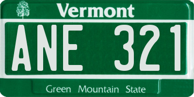 VT license plate ANE321