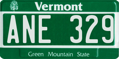 VT license plate ANE329