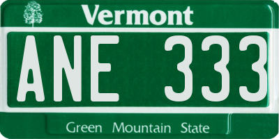VT license plate ANE333