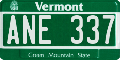 VT license plate ANE337