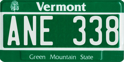 VT license plate ANE338